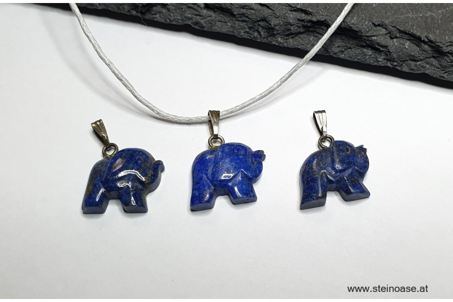Mini Anhänger ELEFANT LapisLazuli inkl.Band